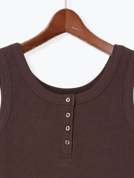 前後2WAYヘンリーテレコタンクトップ（オフホワイト/ブラック/ダークブラウン）｜Samansa Mos2（サマンサ モスモス）通販