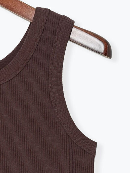 前後2WAYヘンリーテレコタンクトップ（オフホワイト/ブラック/ダークブラウン）｜Samansa Mos2（サマンサ モスモス）通販