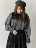 【Cross×Staff】レース襟付きブラウス（チャコールグレー）｜Samansa Mos2（サマンサ モスモス）通販