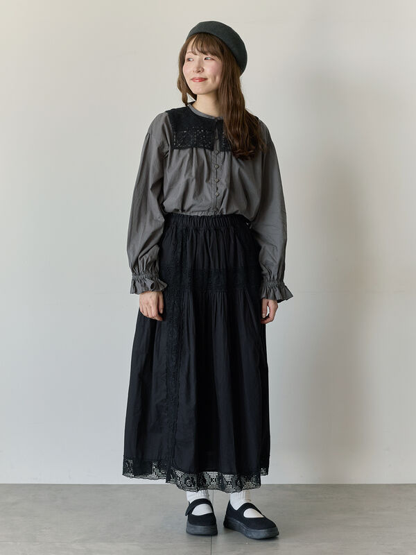 新品タグ付き♡ピオニーレースブラウス THE Yon ブラウス シャツ 総レースビッグカラーブラウス レディース