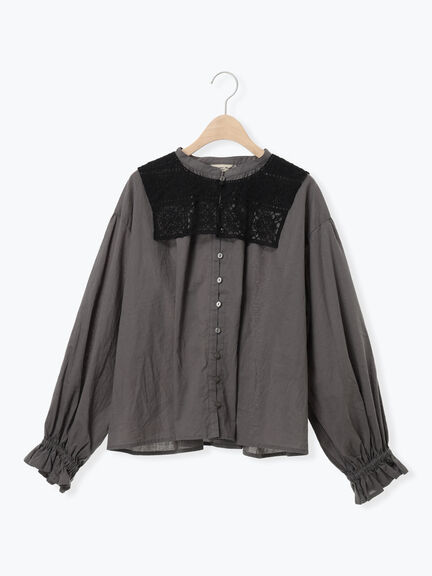 【Cross×Staff】レース襟付きブラウス（オフホワイト/チャコールグレー/グレージュ）｜Samansa Mos2（サマンサ モスモス）通販