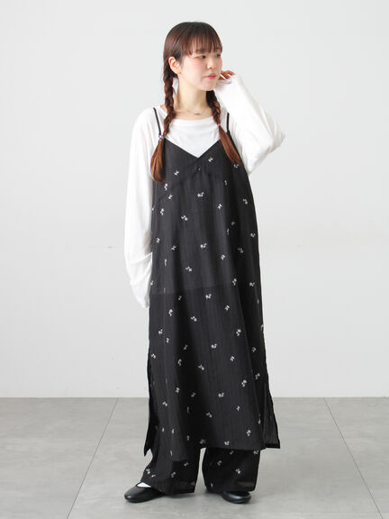 シアー楊柳刺繍キャミソールワンピース（オフホワイト/ブラック/ミント）｜Samansa Mos2（サマンサ モスモス）通販