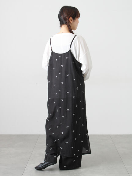 シアー楊柳刺繍キャミソールワンピース（オフホワイト/ブラック/ミント）｜Samansa Mos2（サマンサ モスモス）通販