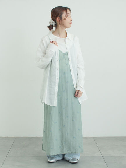 シアー楊柳刺繍キャミソールワンピース（オフホワイト/ブラック/ミント）｜Samansa Mos2（サマンサ モスモス）通販