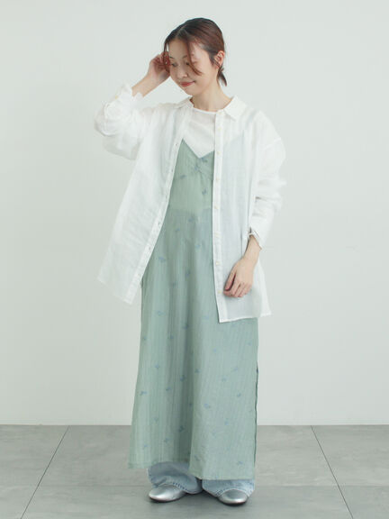 シアー楊柳刺繍キャミソールワンピース（オフホワイト/ブラック/ミント）｜Samansa Mos2（サマンサ モスモス）通販