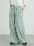 シアー楊柳刺繍イージーパンツ（ミント）｜Samansa Mos2（サマンサ モスモス）通販