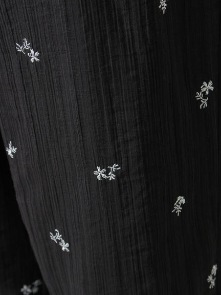 シアー楊柳刺繍イージーパンツ（オフホワイト/ブラック/ミント）｜Samansa Mos2（サマンサ モスモス）通販