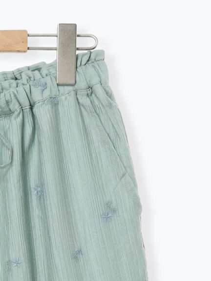 シアー楊柳刺繍イージーパンツ（オフホワイト/ブラック/ミント）｜Samansa Mos2（サマンサ モスモス）通販