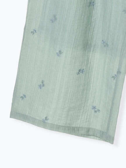 シアー楊柳刺繍イージーパンツ（オフホワイト/ブラック/ミント）｜Samansa Mos2（サマンサ モスモス）通販