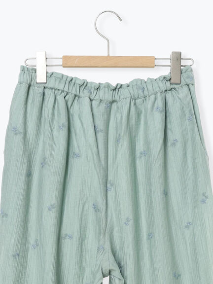 シアー楊柳刺繍イージーパンツ（オフホワイト/ブラック/ミント）｜Samansa Mos2（サマンサ モスモス）通販