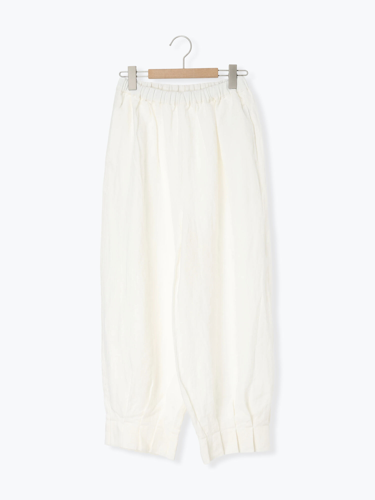 立川店/EC限定】リネンヘムタックパンツ（オフホワイト/グレージュ