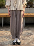 立川店/EC限定】リネンヘムタックパンツ（オフホワイト/グレージュ