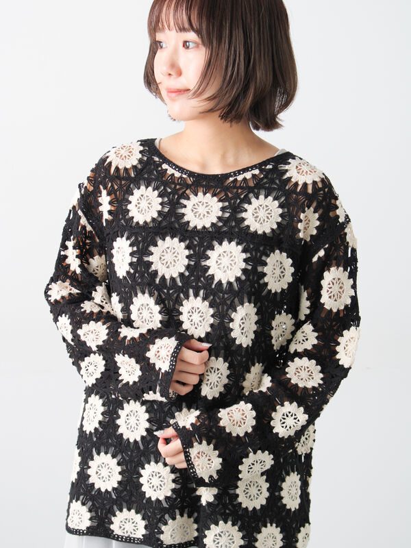 モチーフ編みニットプルオーバー（キナリ）｜Samansa Mos2（サマンサ モスモス）通販