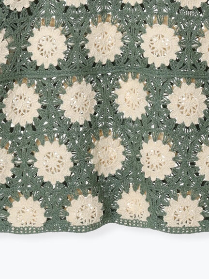 モチーフ編みニットプルオーバー（オフホワイト/ブラック/ミント/キナリ）｜Samansa Mos2（サマンサ モスモス）通販