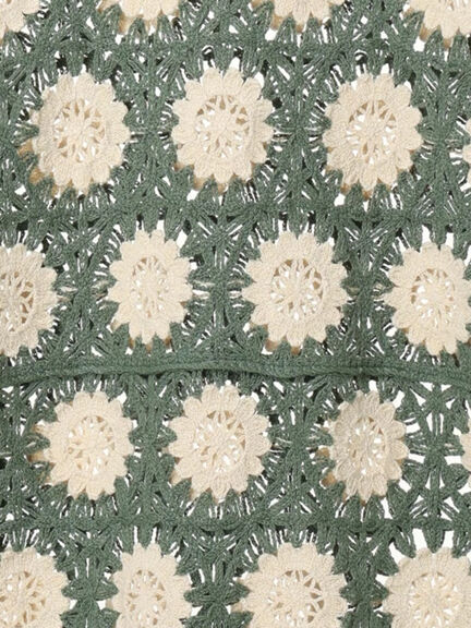 モチーフ編みニットプルオーバー（オフホワイト/ブラック/ミント/キナリ）｜Samansa Mos2（サマンサ モスモス）通販