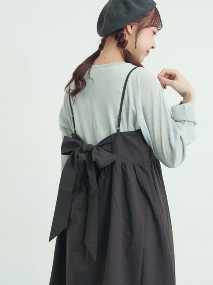 バックリボンキャミワンピース（ブラック/ブラウン/サックスブルー）｜Samansa Mos2（サマンサ モスモス）通販