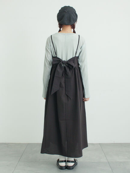 バックリボンキャミワンピース（ブラック/ブラウン/サックスブルー）｜Samansa Mos2（サマンサ モスモス）通販