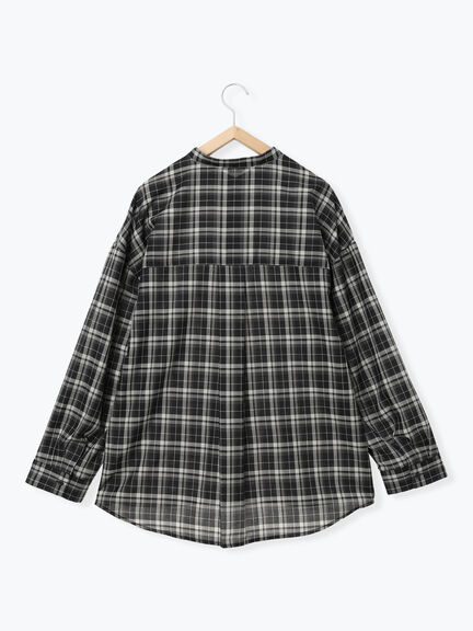【マルチウェイ/イージーケア】チェック柄ビッグシャツ（グレー/ブラック/ベージュ）｜Samansa Mos2（サマンサ モスモス）通販