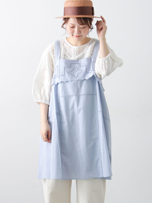 カットワーク刺繍キャミチュニック（オフホワイト/ブラック/サックスブルー）｜Samansa Mos2（サマンサ モスモス）通販