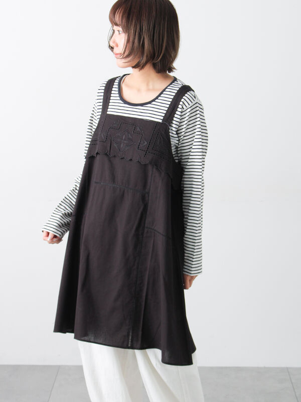 カットワーク刺繍キャミチュニック（ブラック）｜Samansa Mos2（サマンサ モスモス）通販