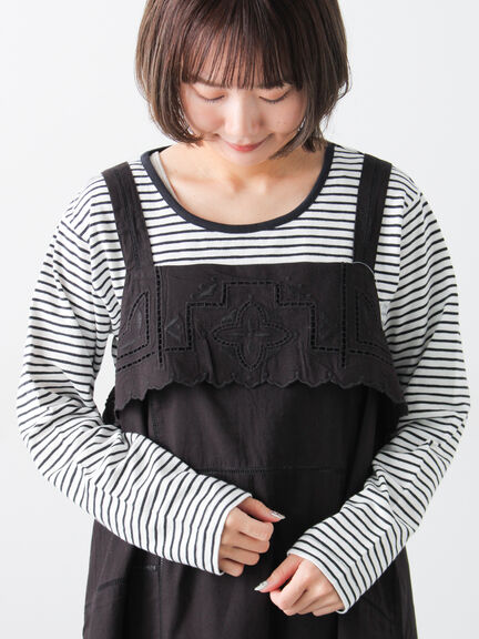 カットワーク刺繍キャミチュニック（オフホワイト/ブラック/サックスブルー）｜Samansa Mos2（サマンサ モスモス）通販