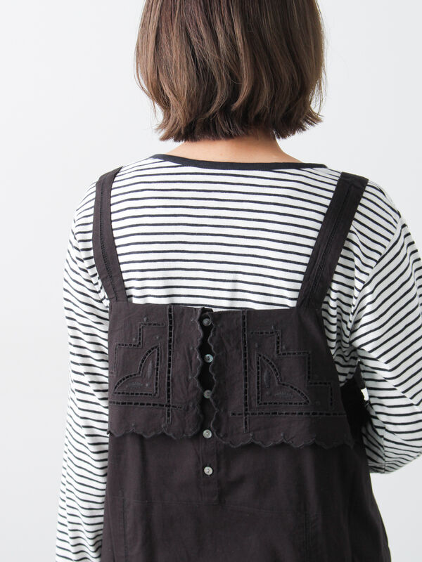 セール】 カットワーク刺繍キャミチュニック（オフホワイト/ブラック