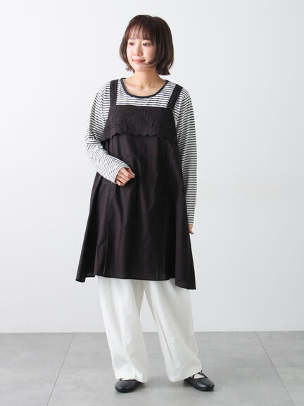 カットワーク刺繍キャミチュニック（オフホワイト/ブラック/サックスブルー）｜Samansa Mos2（サマンサ モスモス）通販