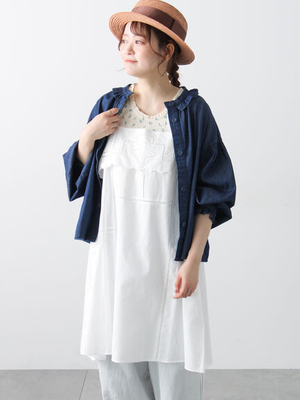 カットワーク刺繍キャミチュニック（オフホワイト/ブラック/サックスブルー）｜Samansa Mos2（サマンサ モスモス）通販