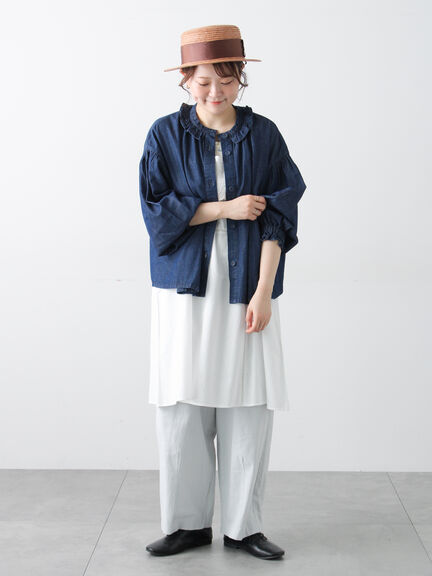 カットワーク刺繍キャミチュニック（オフホワイト/ブラック/サックスブルー）｜Samansa Mos2（サマンサ モスモス）通販