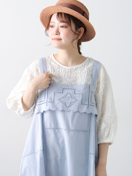 カットワーク刺繍キャミチュニック（オフホワイト/ブラック/サックスブルー）｜Samansa Mos2（サマンサ モスモス）通販