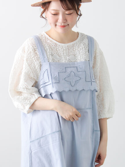 カットワーク刺繍キャミチュニック（オフホワイト/ブラック/サックスブルー）｜Samansa Mos2（サマンサ モスモス）通販