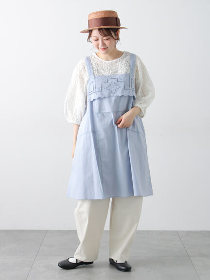 カットワーク刺繍キャミチュニック（オフホワイト/ブラック/サックスブルー）｜Samansa Mos2（サマンサ モスモス）通販