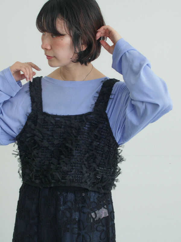 ファンシーヤーンビスチェ（ブラック）｜Samansa Mos2（サマンサ モスモス）通販