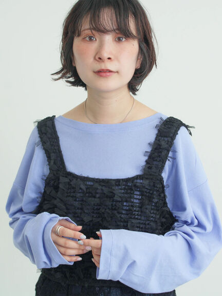 ファンシーヤーンビスチェ（ブラック/キナリ）｜Samansa Mos2（サマンサ モスモス）通販