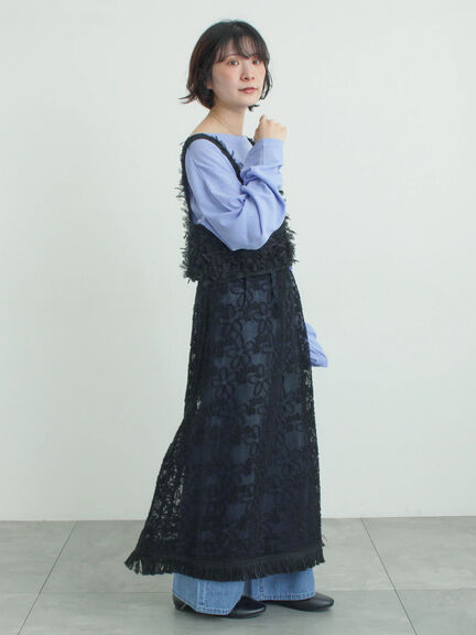 ファンシーヤーンビスチェ（ブラック/キナリ）｜Samansa Mos2（サマンサ モスモス）通販