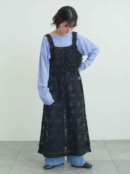 ファンシーヤーンビスチェ（ブラック/キナリ）｜Samansa Mos2（サマンサ モスモス）通販