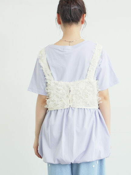 ファンシーヤーンビスチェ（ブラック/キナリ）｜Samansa Mos2（サマンサ モスモス）通販