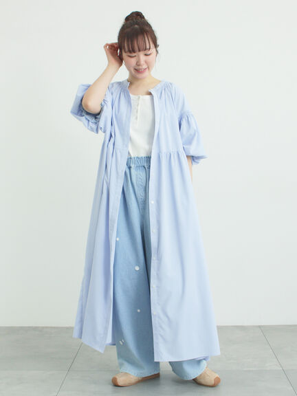 3Dレースモチーフ付きパンツ（サックスブルー/ブルー/キナリ）｜Samansa Mos2（サマンサ モスモス）通販