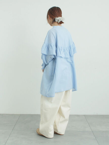 3Dレースモチーフ付きパンツ（サックスブルー/ブルー/キナリ）｜Samansa Mos2（サマンサ モスモス）通販