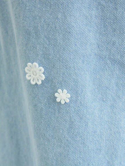 3Dレースモチーフ付きパンツ（サックスブルー/ブルー/キナリ）｜Samansa Mos2（サマンサ モスモス）通販