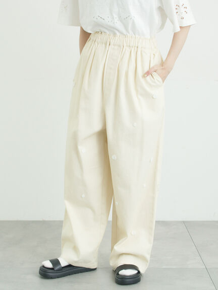 3Dレースモチーフ付きパンツ（サックスブルー/ブルー/キナリ）｜Samansa Mos2（サマンサ モスモス）通販