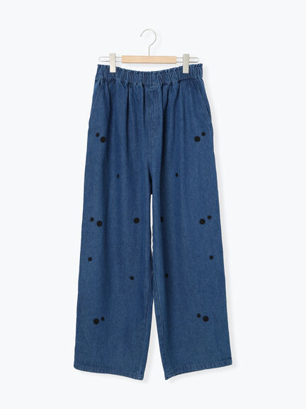 3Dレースモチーフ付きパンツ（サックスブルー/ブルー/キナリ）｜Samansa Mos2（サマンサ モスモス）通販