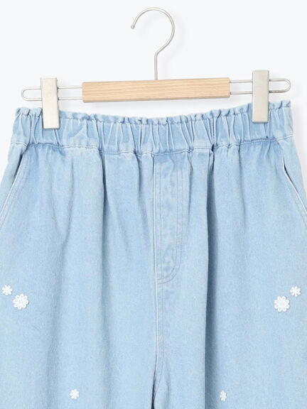 3Dレースモチーフ付きパンツ（サックスブルー/ブルー/キナリ）｜Samansa Mos2（サマンサ モスモス）通販