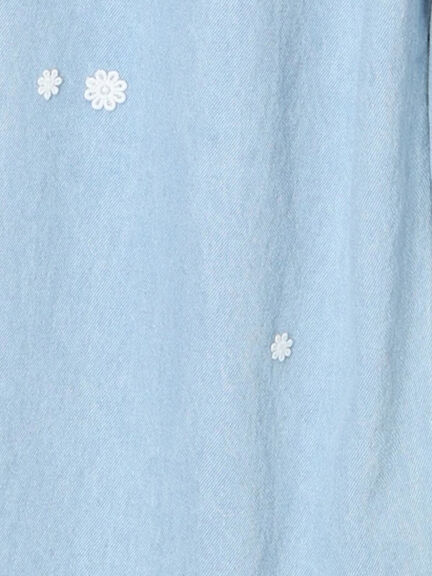 3Dレースモチーフ付きパンツ（サックスブルー/ブルー/キナリ）｜Samansa Mos2（サマンサ モスモス）通販