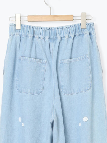 3Dレースモチーフ付きパンツ（サックスブルー/ブルー/キナリ）｜Samansa Mos2（サマンサ モスモス）通販