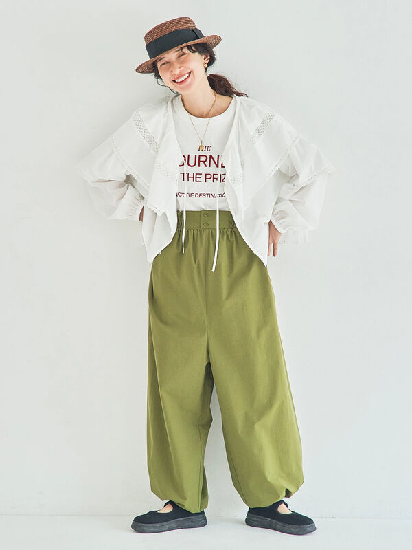 サス付きハイウエストパンツ（カーキ）｜Samansa Mos2（サマンサ モスモス）通販