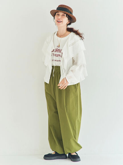 サス付きハイウエストパンツ（ブラック/ベージュ/カーキ）｜Samansa Mos2（サマンサ モスモス）通販