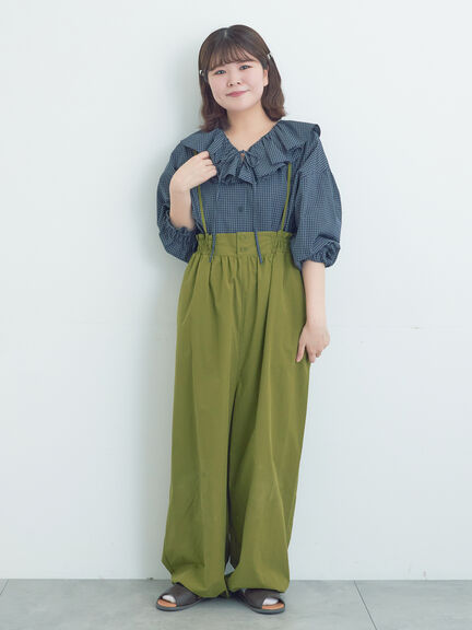 サス付きハイウエストパンツ（ブラック/ベージュ/カーキ）｜Samansa Mos2（サマンサ モスモス）通販