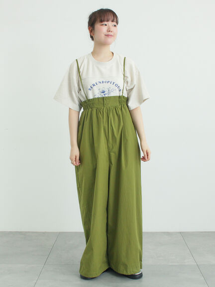 サス付きハイウエストパンツ（ブラック/ベージュ/カーキ）｜Samansa Mos2（サマンサ モスモス）通販