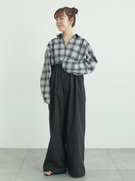 サス付きハイウエストパンツ（ブラック/ベージュ/カーキ）｜Samansa Mos2（サマンサ モスモス）通販